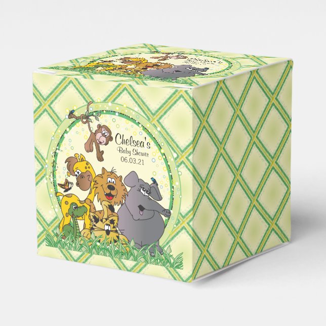 Safari Jungle Baby Animals Favor Box (Front Side)