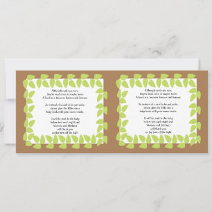 Safari Jungle Baby Baby Shower POEM