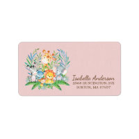 Safari Jungle Baby Shower Address Label
