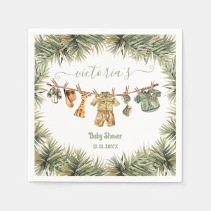Safari Jungle Baby Shower Clothesline Napkin