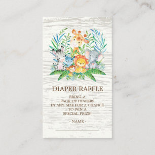 Safari Jungle Baby Shower Diaper Raffle Ticket Enclosure Card