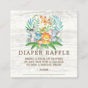 Safari Jungle Baby Shower Diaper Raffle Ticket Enclosure Card