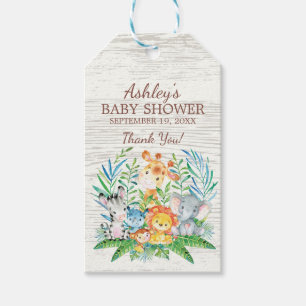 Safari Jungle Baby Shower Favour Gift Tag