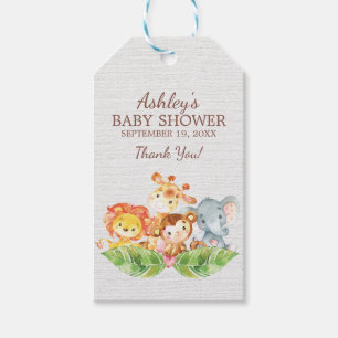 Safari Jungle Baby Shower Favour Gift Tag