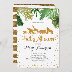 Safari Jungle Baby Shower Invitation