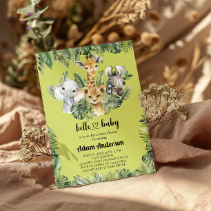 Safari Jungle Baby shower Invitation - animal mign