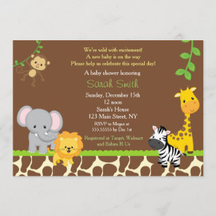 Safari Jungle Baby Shower Invitations brow