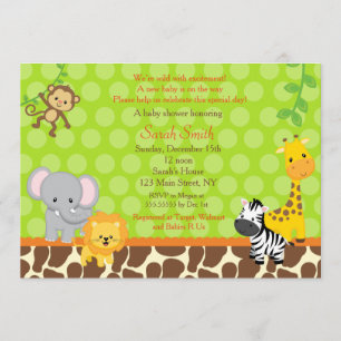 Safari Jungle Baby Shower Invitations Unisex