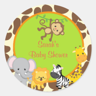 Safari Jungle Baby shower pour les stickers Tags