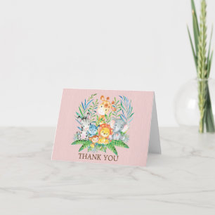 Safari Jungle Baby Shower Thank You Note