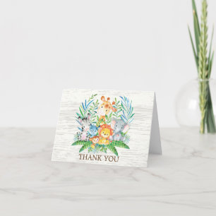 Safari Jungle Baby Shower Thank You Note