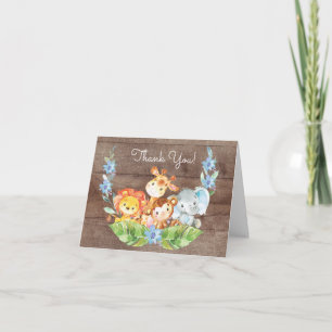 Safari Jungle Baby Shower Thank You Note Card