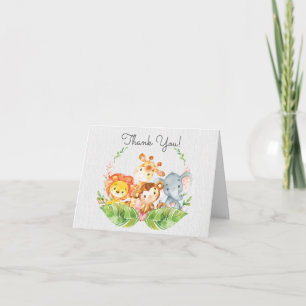 Safari Jungle Baby Shower Thank You Note Card
