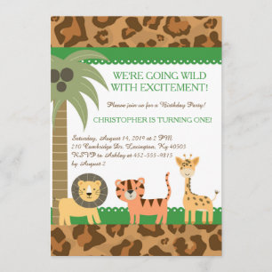 Safari Jungle Birthday Party Invitation