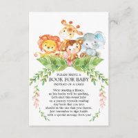 Safari Jungle Boys Baby Shower Book for Baby