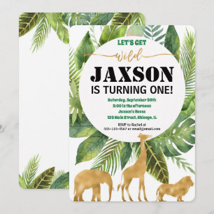 Safari jungle invitation d'anniversaire garçon sau
