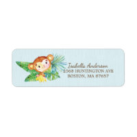 Safari Jungle Monkey Baby Shower Address Label