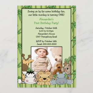 Safari Jungle Photo Birthday Invitation