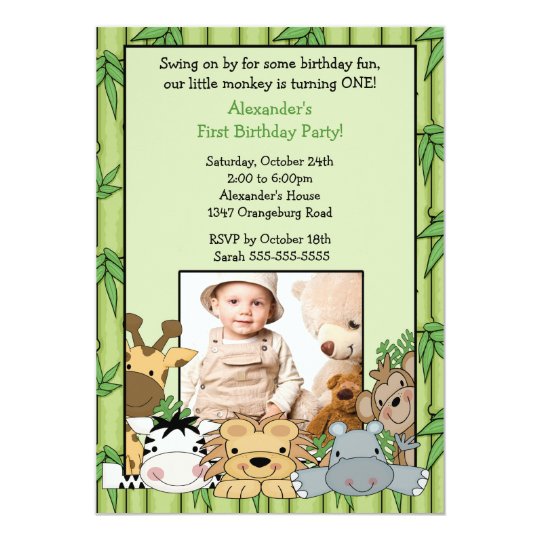 Safari Jungle Photo Birthday Invitation