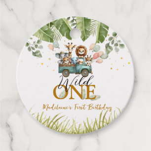 Safari Jungle Thank You Wild One 1st Birthday Favour Tags