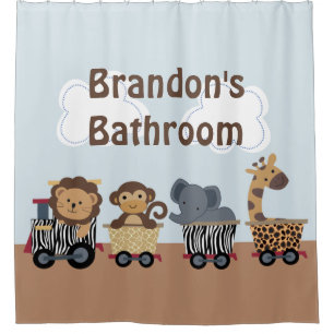 Safari Jungle Train Kid's Shower Curtain