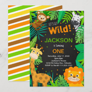 Safari Jungle Tropical Invitation d'anniversaire n