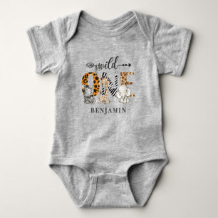 Safari Jungle Wild One 1st Birthday Baby Bodysuit