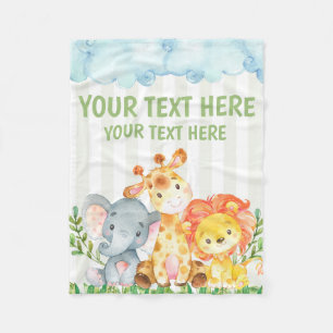 Safari Jungle Zoo Animal Throw Blanket