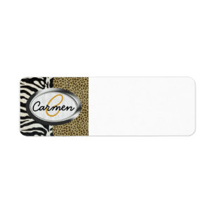 Safari Leopard and Zebra Print Monogram