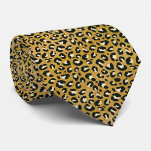 Safari Leopard Print Brown Rosettes Tie