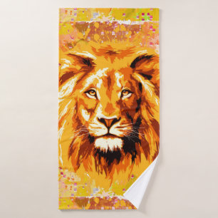 Safari Lion Bath Towel Colourful Lion Towel