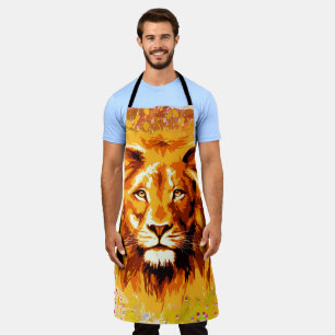Safari Lion Colourful Lion Drawing Painting Apron