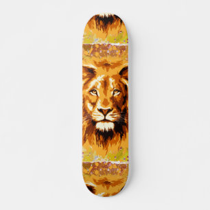 Safari Lion   Colourful Lion Skateboard