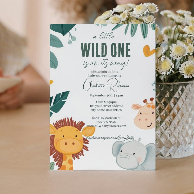 Safari Lion, Elephant Giraffes Baby shower  Invitation (Creator Uploaded)