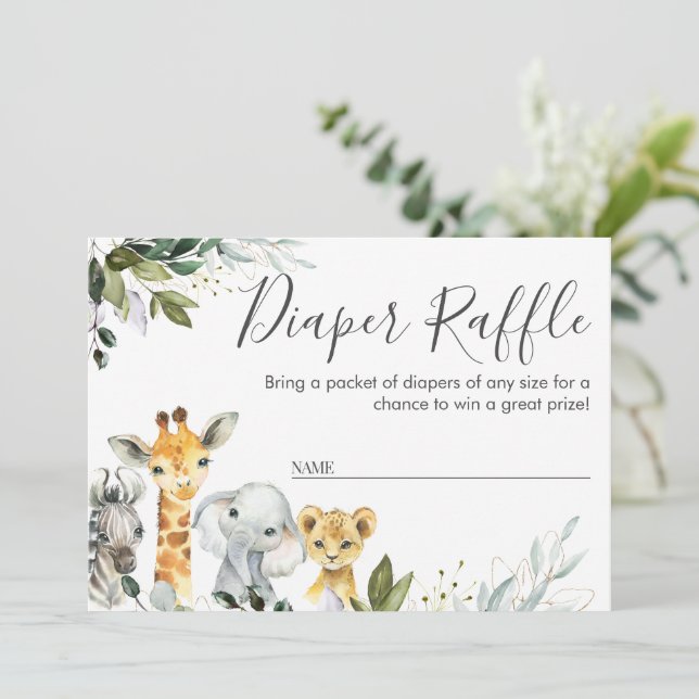 Safari Neutre Animaux Refroidissement Carte Insére (Debout devant)