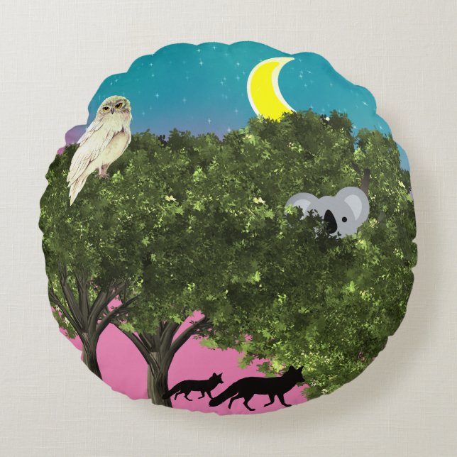 Safari Night Round Coussin (Devant)