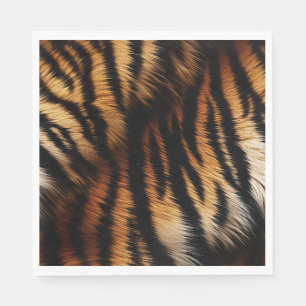 Safari Orange Black Tiger Napkin