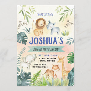 Safari party Invitation, Zoo birthday Invitation