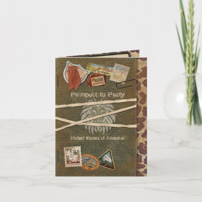 Safari Passport Invitation (Front)