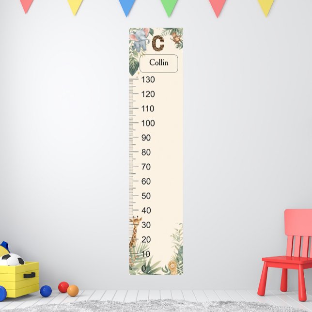 Safari Personalized Name Monogram C Growth Chart (Creator Uploaded)