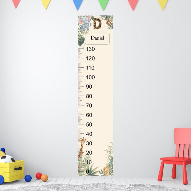 Safari Personalized Name Monogram D Growth Chart (Creator Uploaded)