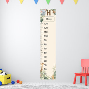 Safari Personalized Name Monogram H Growth Chart