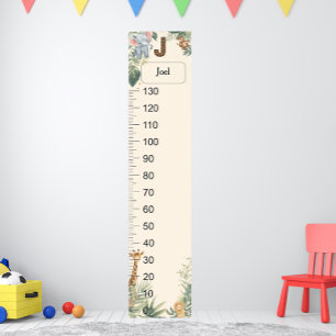 Safari Personalized Name Monogram J Growth Chart