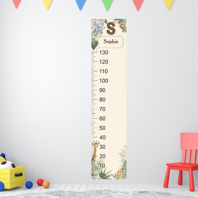 Safari Personalized Name Monogram S Growth Chart (Creator Uploaded)