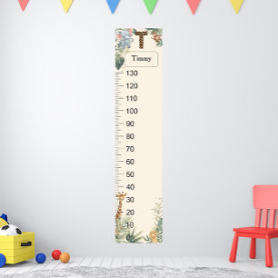 Safari Personalized Name Monogram T Growth Chart
