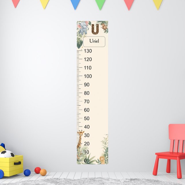 Safari Personalized Name Monogram U Growth Chart (Creator Uploaded)