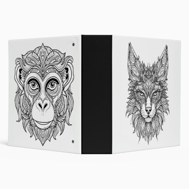 Safari Plain Album, Colour the Images 3 Ring Binde Binder (Background)