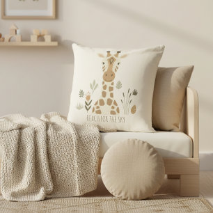 Safari Portrait Giraffe Ivory ID1264 Throw Pillow