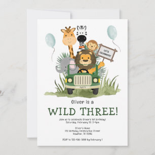 Safari pour enfants Invitation d'anniversaire