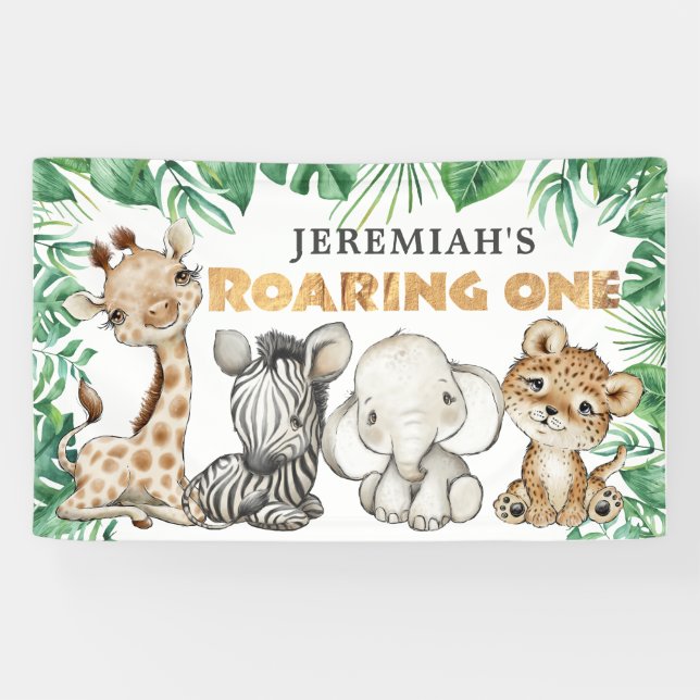 Safari Roaring One 1st Birthday Banner (Horizontal)